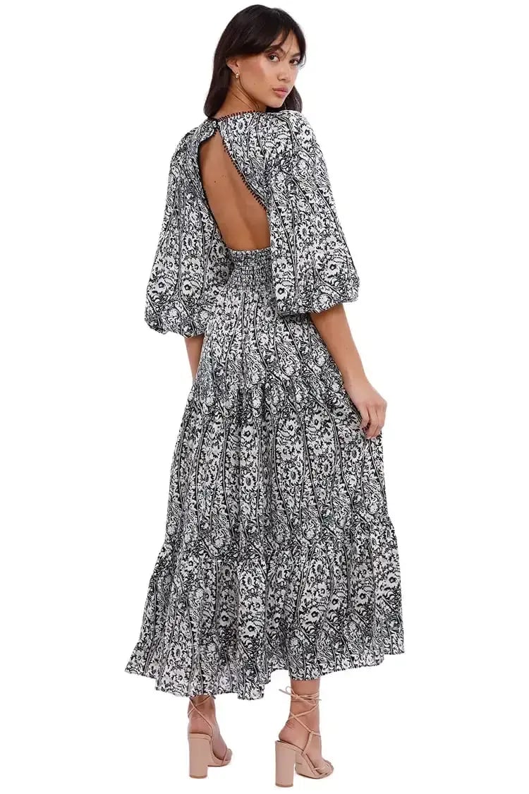 Elliatt Growth Midi Dress Print Size 12 photo 3