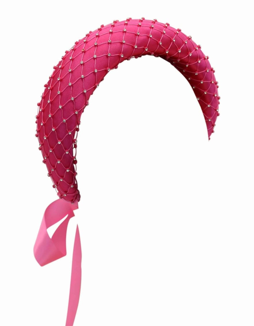 Morgan & Taylor Rita Headpiece, Hot Pink photo 2