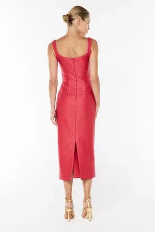 Manning Cartell Love Blossoms Raffia Midi Dress In Red Size 10 photo 3