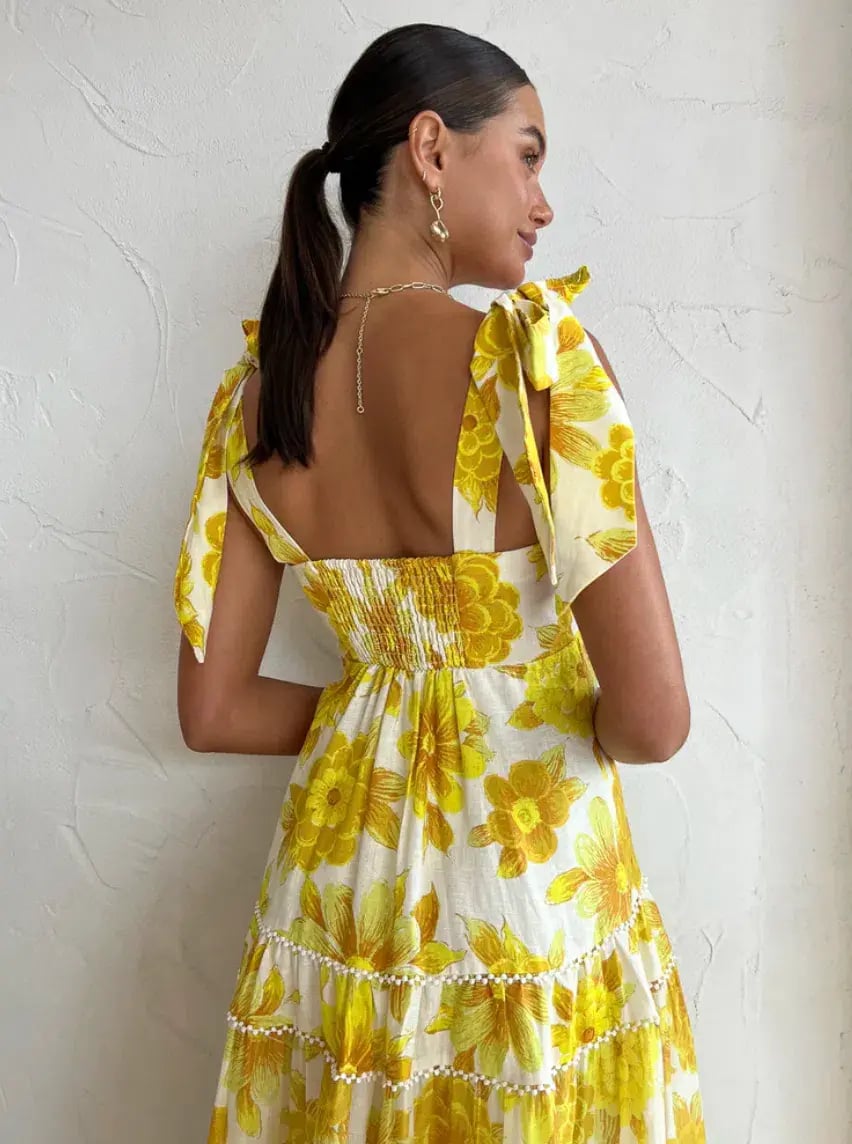 Alemais Sonny Midi Sundress in Lemon Size AU 6 photo 3
