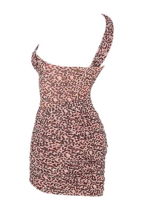 House of CB Clementine Cut Out Mini Dress Animal Print Size 8 photo 5