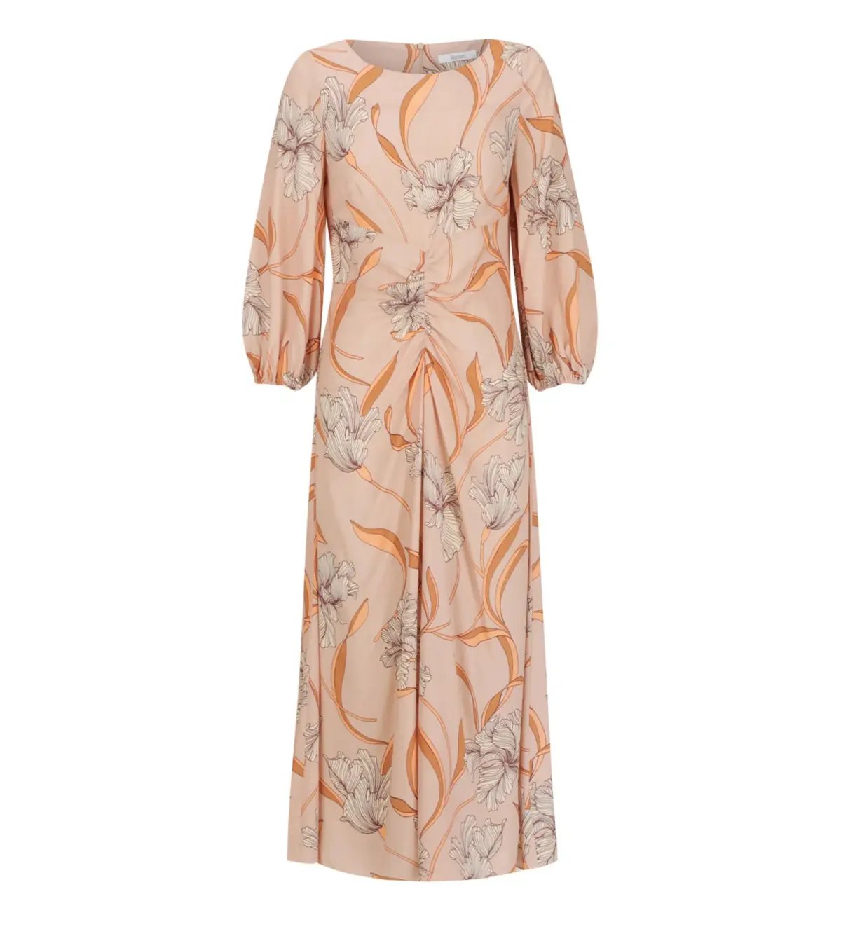 Morrison Martinique Rouched Midi Dress Blush Floral Print Size 4/AU 14 photo 5