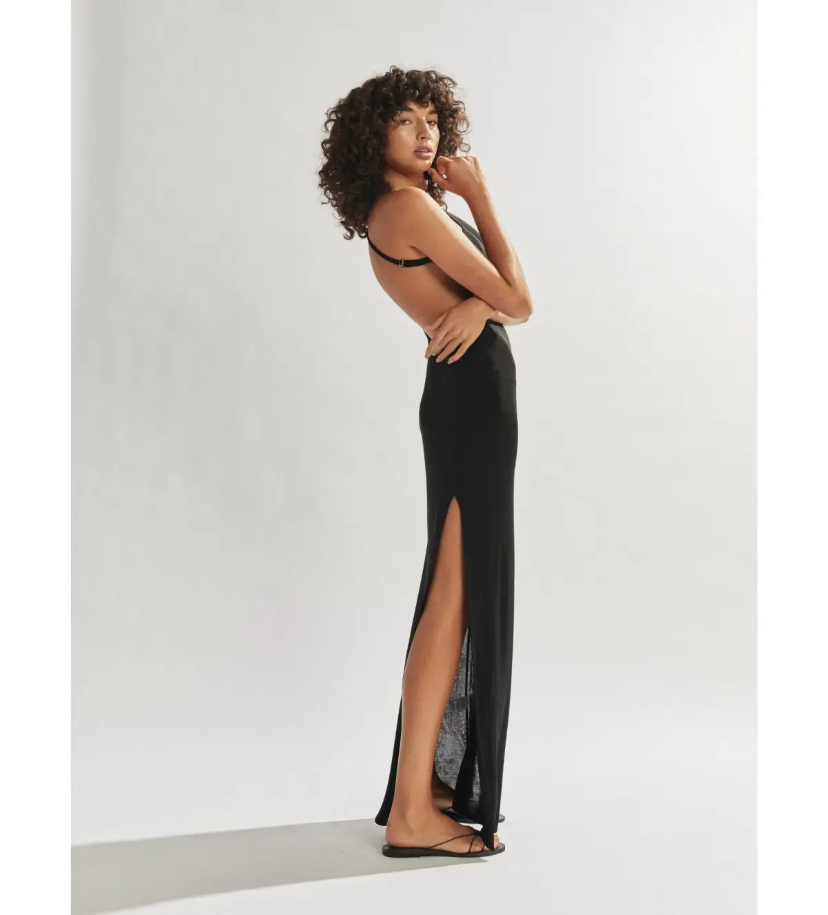 One Mile The Label Katie One Shoulder Dress Black Size 6 photo 3