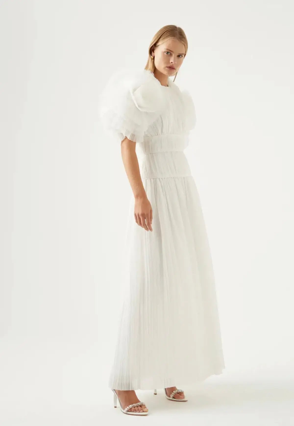 Aje Expressive Pleated Maxi Dress in Ivory Size 6 photo 2