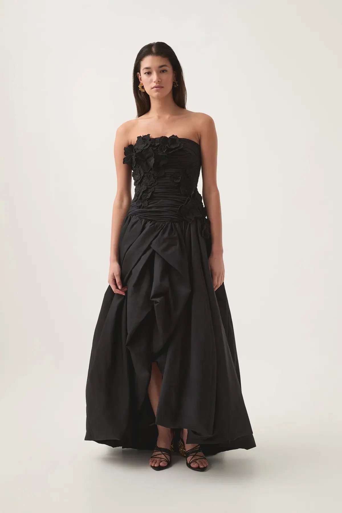 Aje Splendour Flower Gown in Black Size 12 photo 2