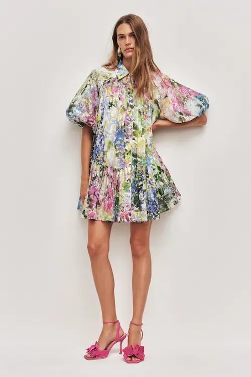 Aje Anthea Mini Smock Dress Size 12 photo 3