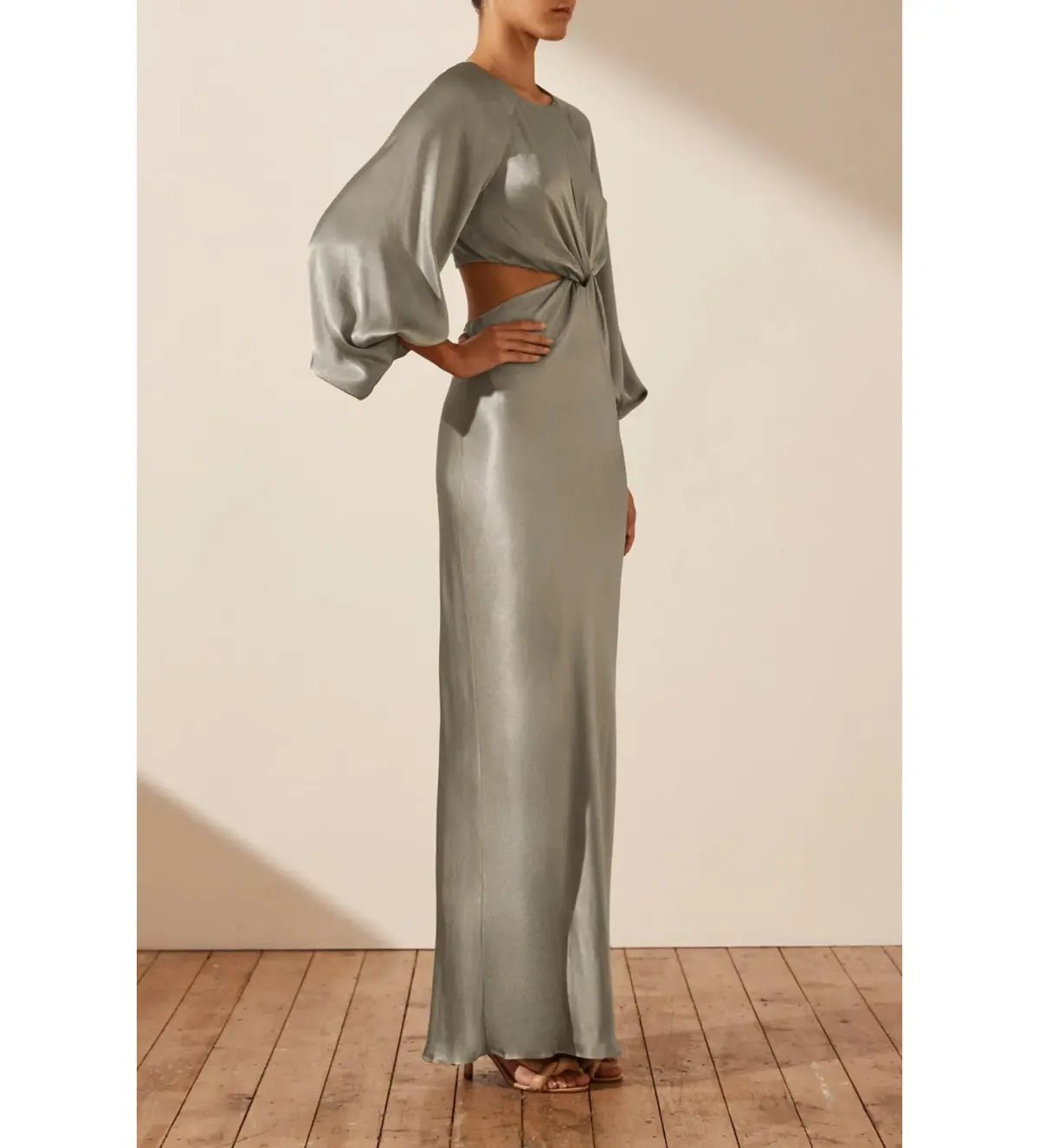 Shona Joy La Lune Twist Front Cut Out Maxi Sage Size 10 photo 2