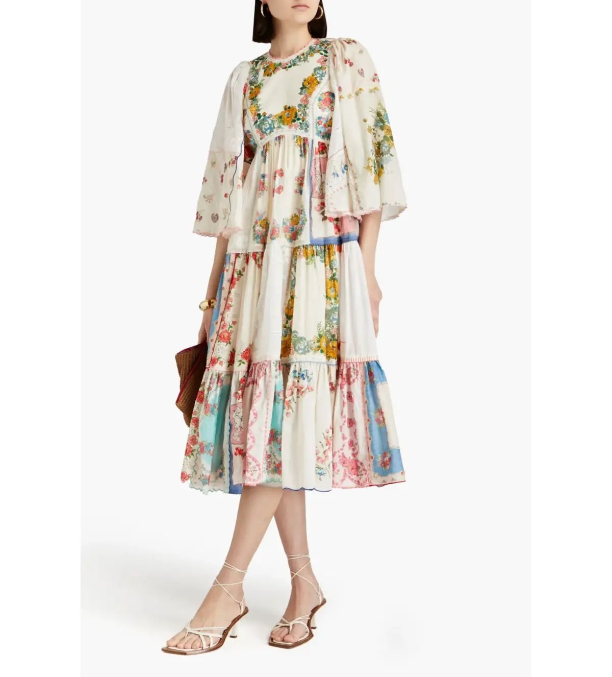 Zimmermann Clover Patched Midi Dress Multi Floral Size 1 AU 10 photo 2