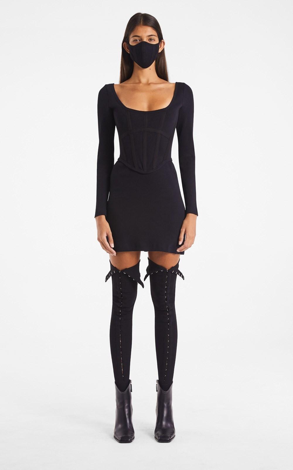 Dion Lee Rib Corset Mini Dress Black Size 10 photo 2