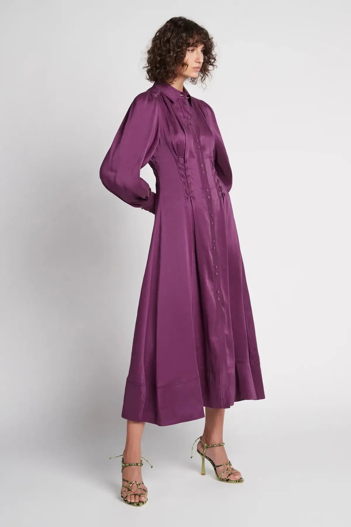 AJE Ephemera Shirt Dress Violet Size 12 photo 2
