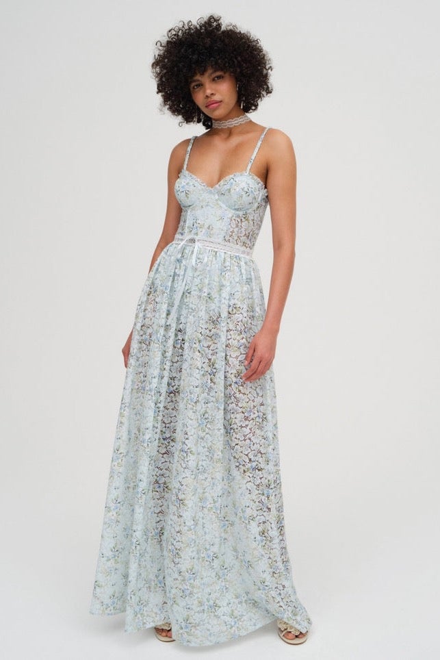 FOR LOVE & LEMONS CECEILA LACE MAXI DRESS - BLUE photo 2