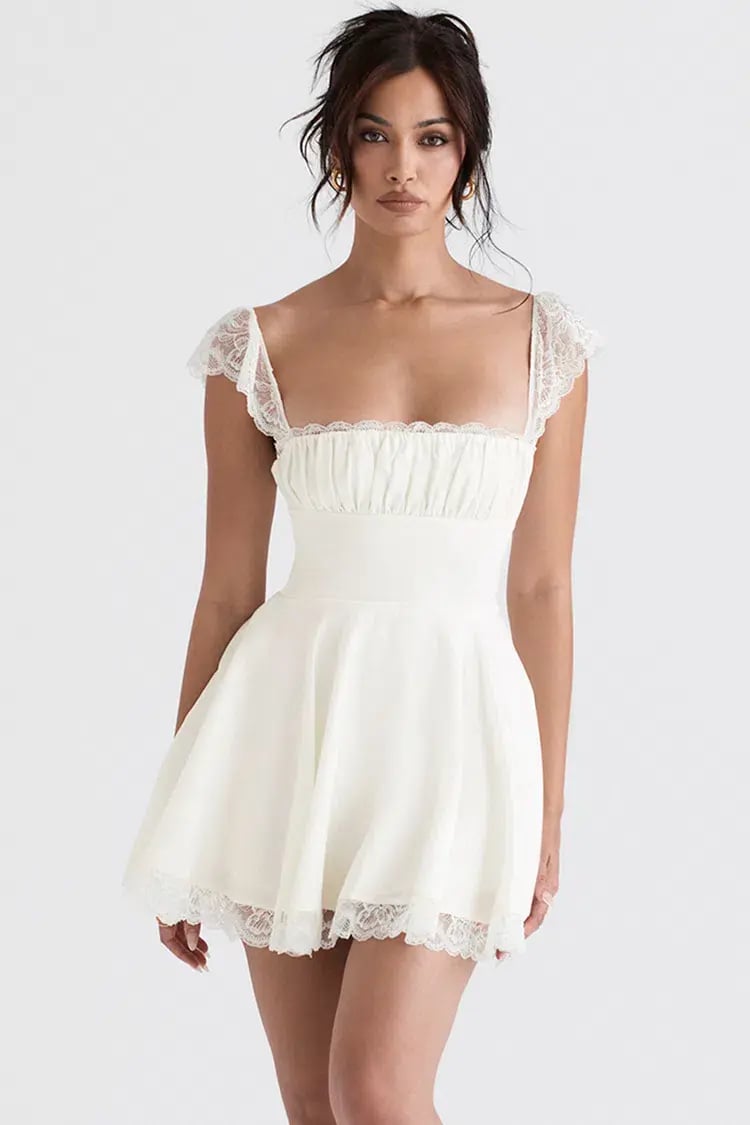 House of CB Kaia A-Line Mini Dress in Ivory Size XS / AU 6 photo 4