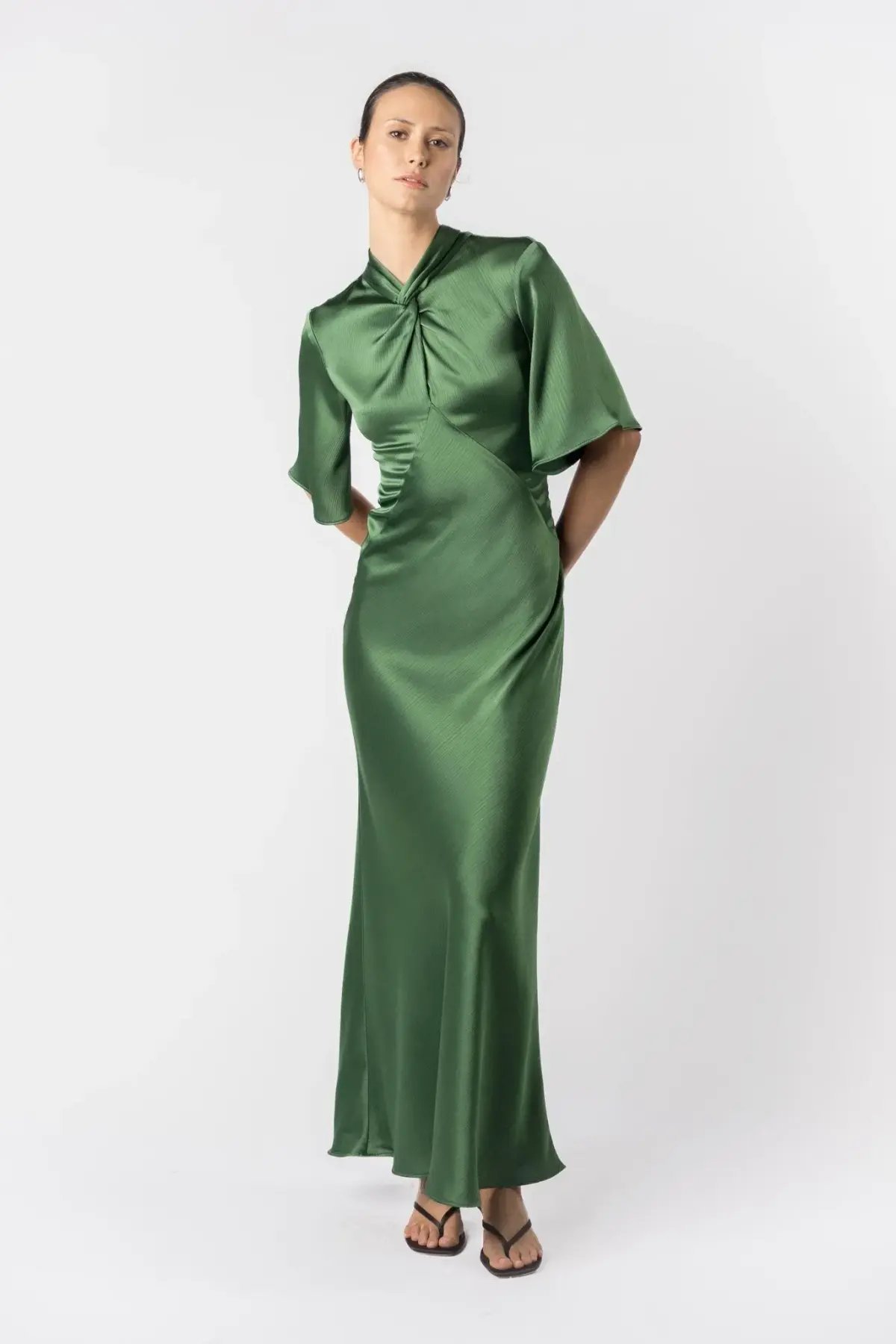 One Fell Swoop Claret Dress Matilda Green Size AU 12 photo 6