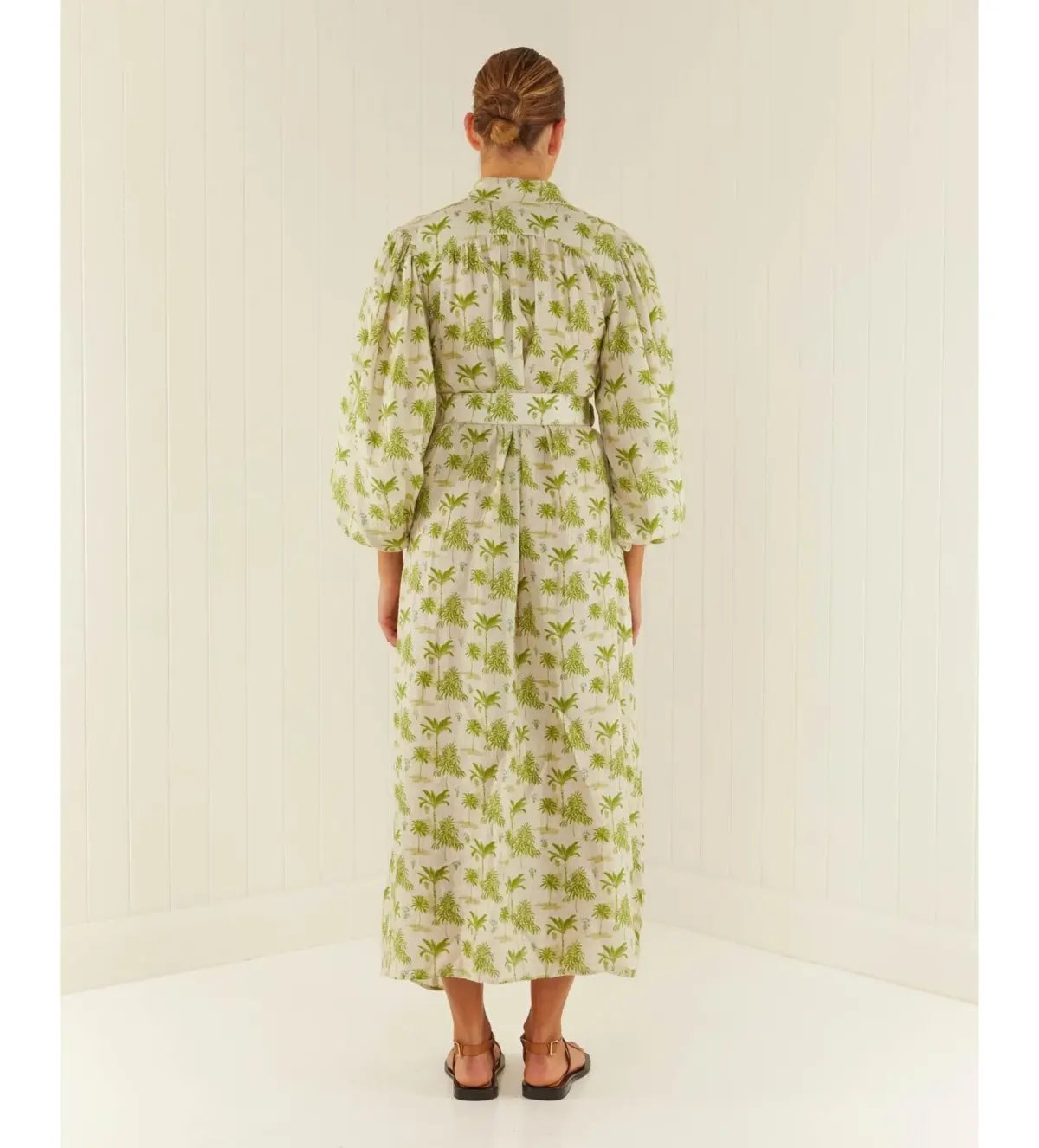 Palm Noosa Noddy Belted Shirt Dress in Green Palms Size 10 photo 3