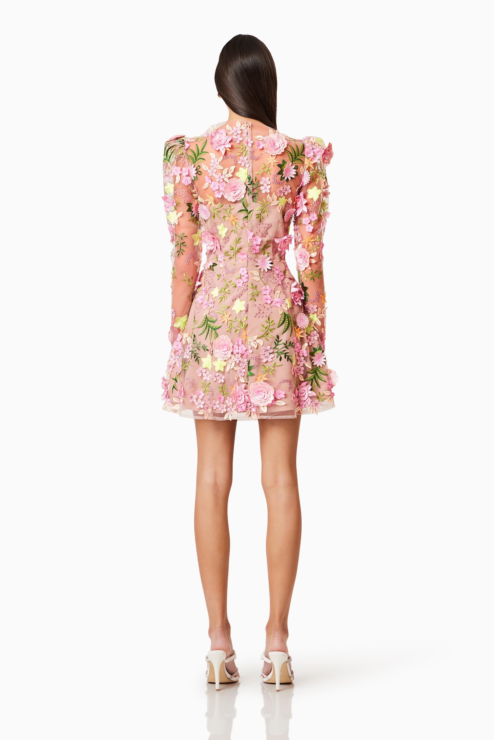 ELLIATT AELLA LONG SLEEVE ALINE MINI DRESS - PINK MULTI photo 5