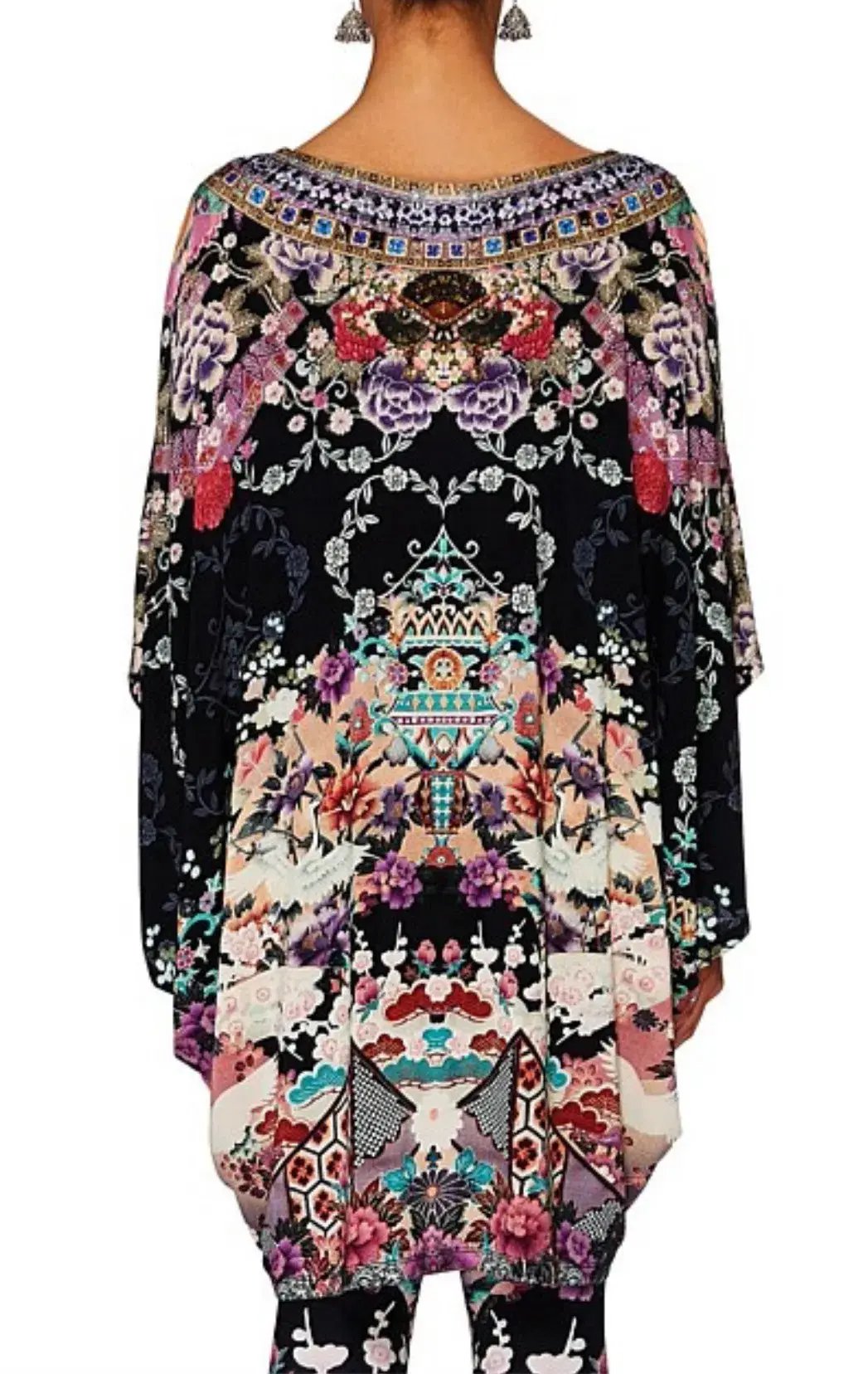 Camilla Bat Sleeve Dress Nights with Her Print One Size photo 3