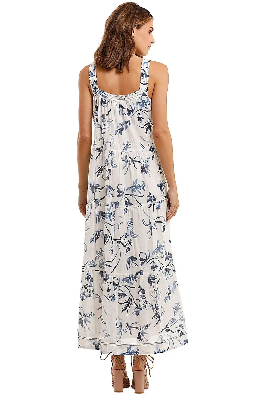 AJE Charlotte Tiered Maxi Dress  Floral Size 8 photo 2