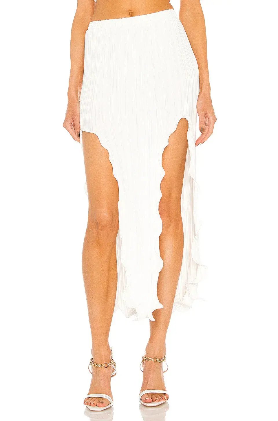 Dion Lee Chain Pleat Halter Top & Fluted Slit Skirt Set Ivory Size 8 photo 3