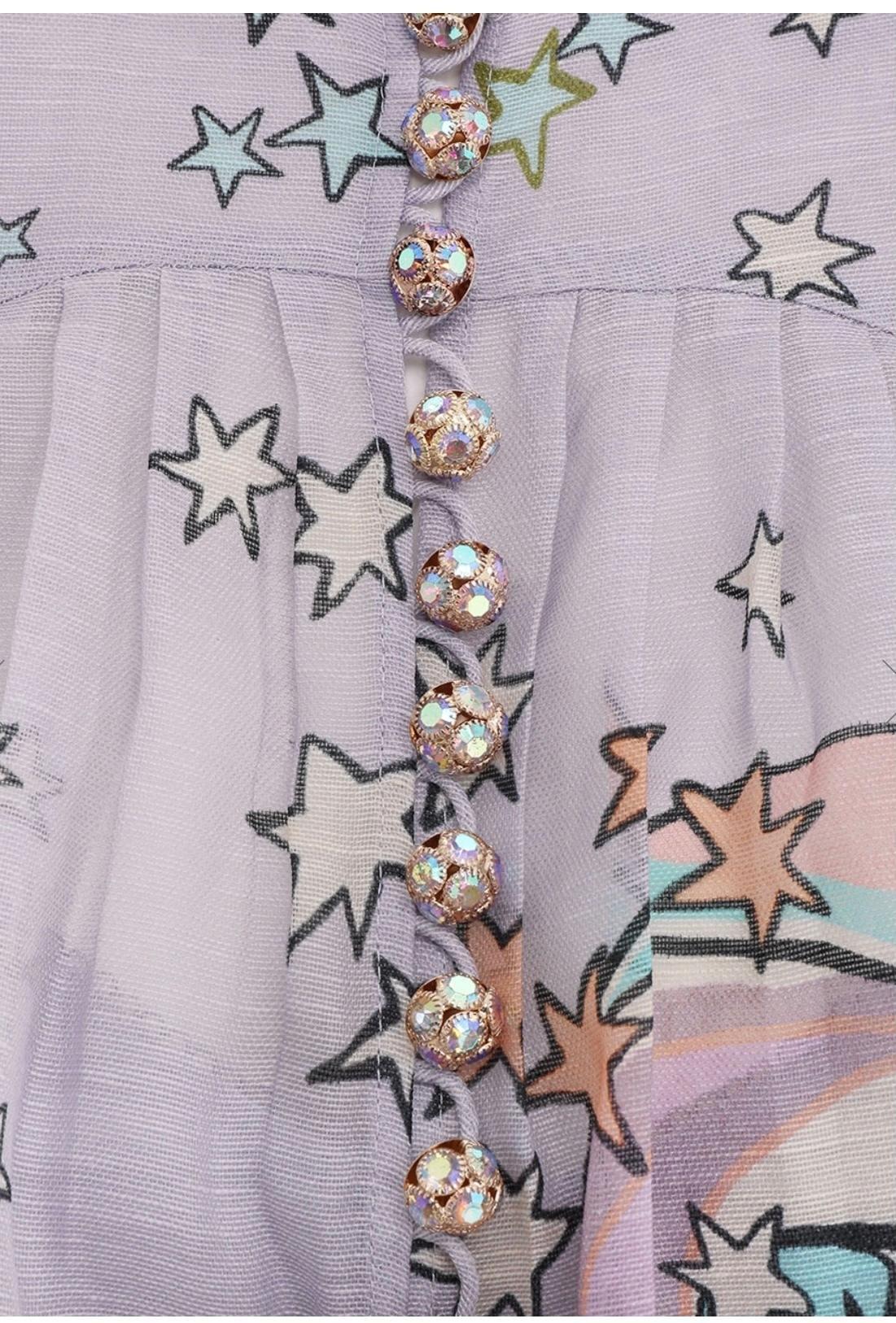 Zimmermann Concert Tie Neck Blouse Lilac Collage Size 1 / Au 10 photo 4