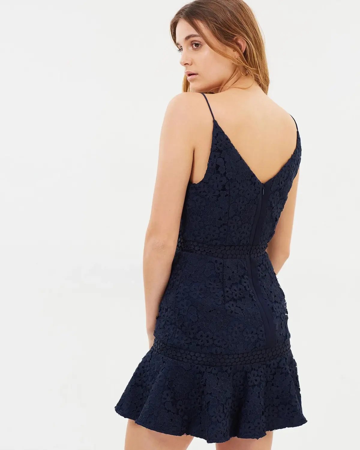 Keepsake the Label Utopia Lace Mini Dress Navy Size 10 photo 5