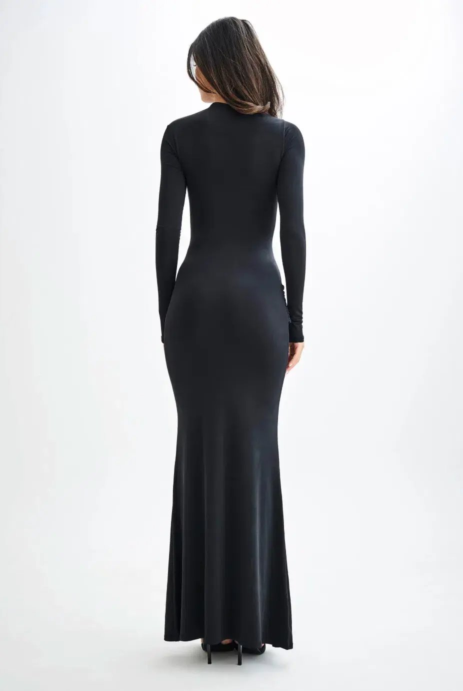 Meshki Halcyon Long Sleeve Slinky Maxi Dress Black Size XS photo 2
