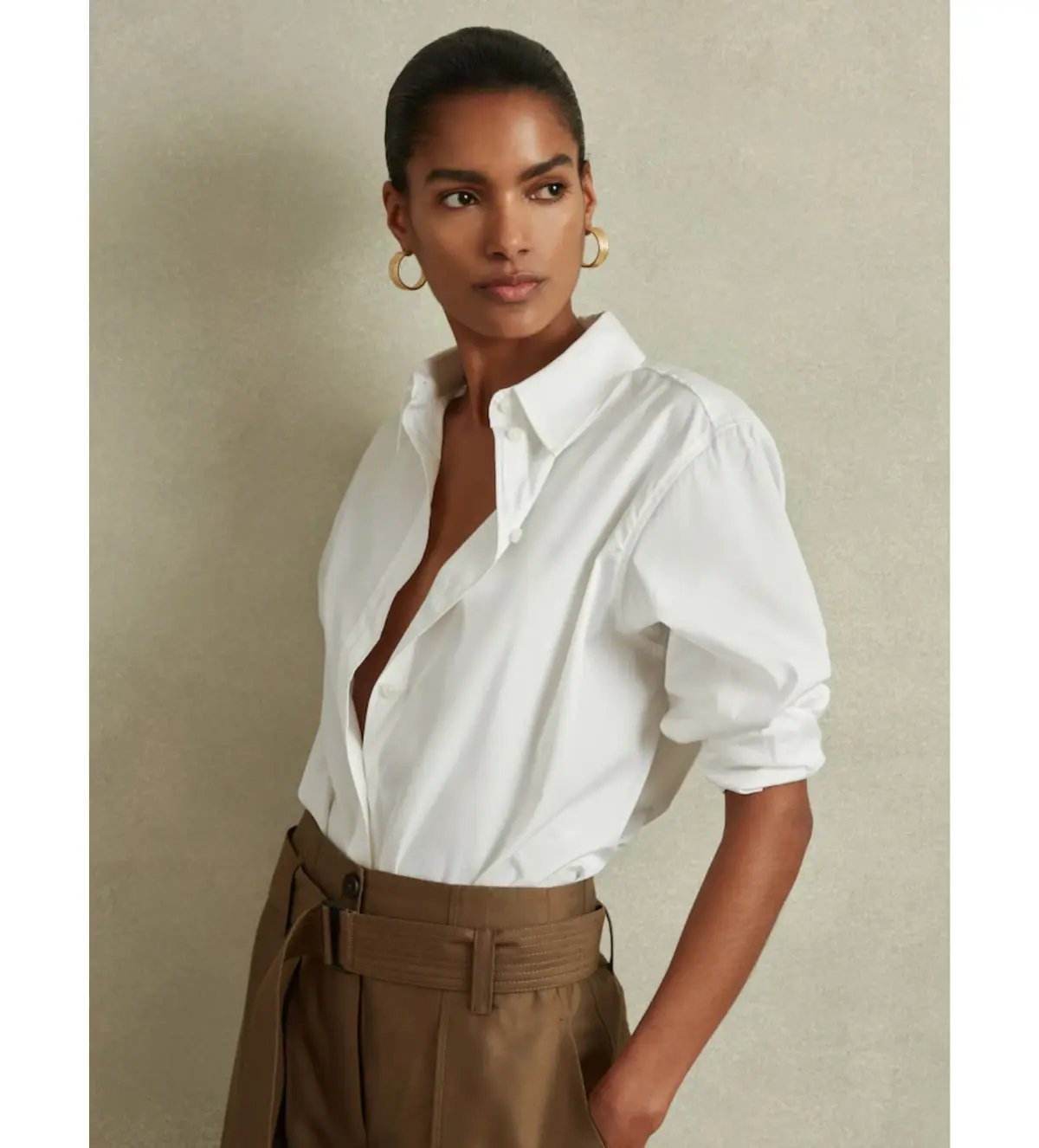 Reiss Jenny-cotton Poplin Shirt In White Size AU 8 photo 2