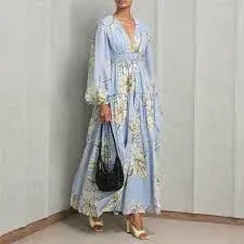 Aje Romantica Voile Maxi Dress Blue Hibiscus Size 16 photo 3