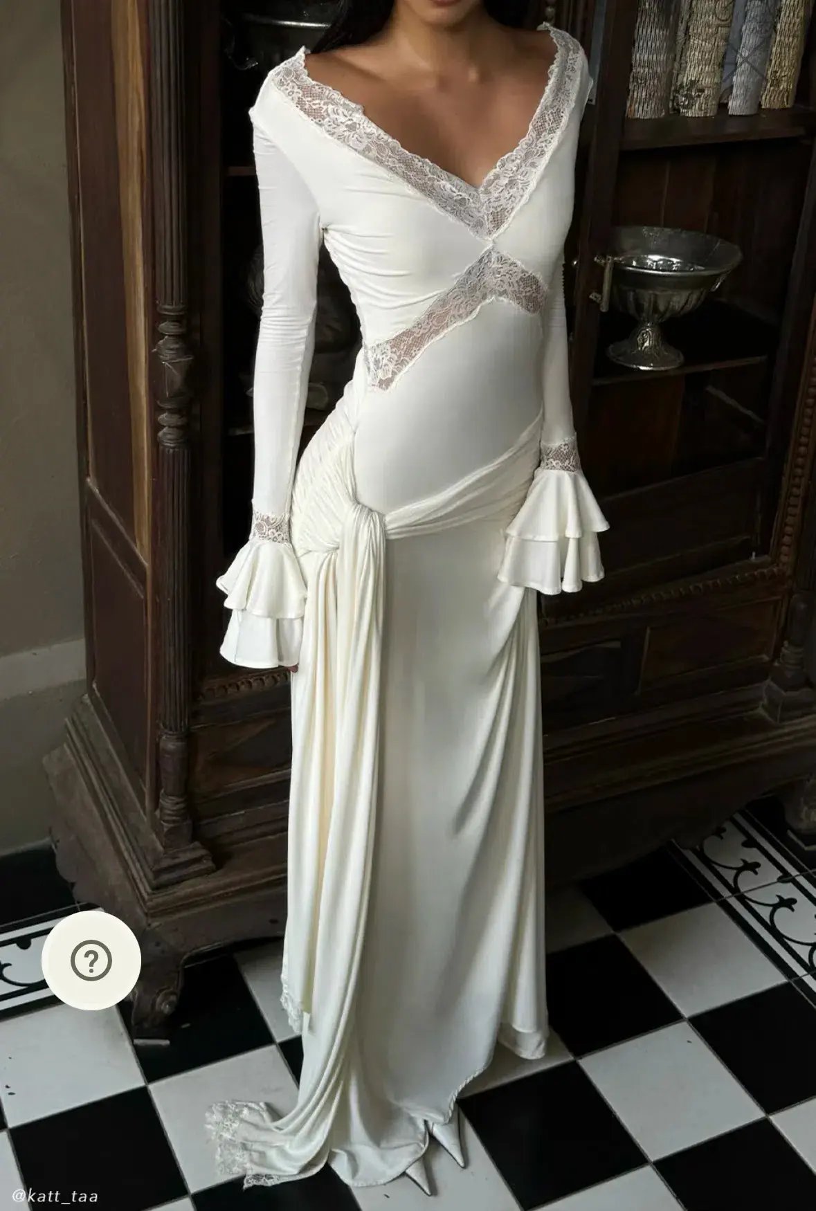 Meshki Electra Slinky Lace Maxi Dress Ivory Size 12 photo 7
