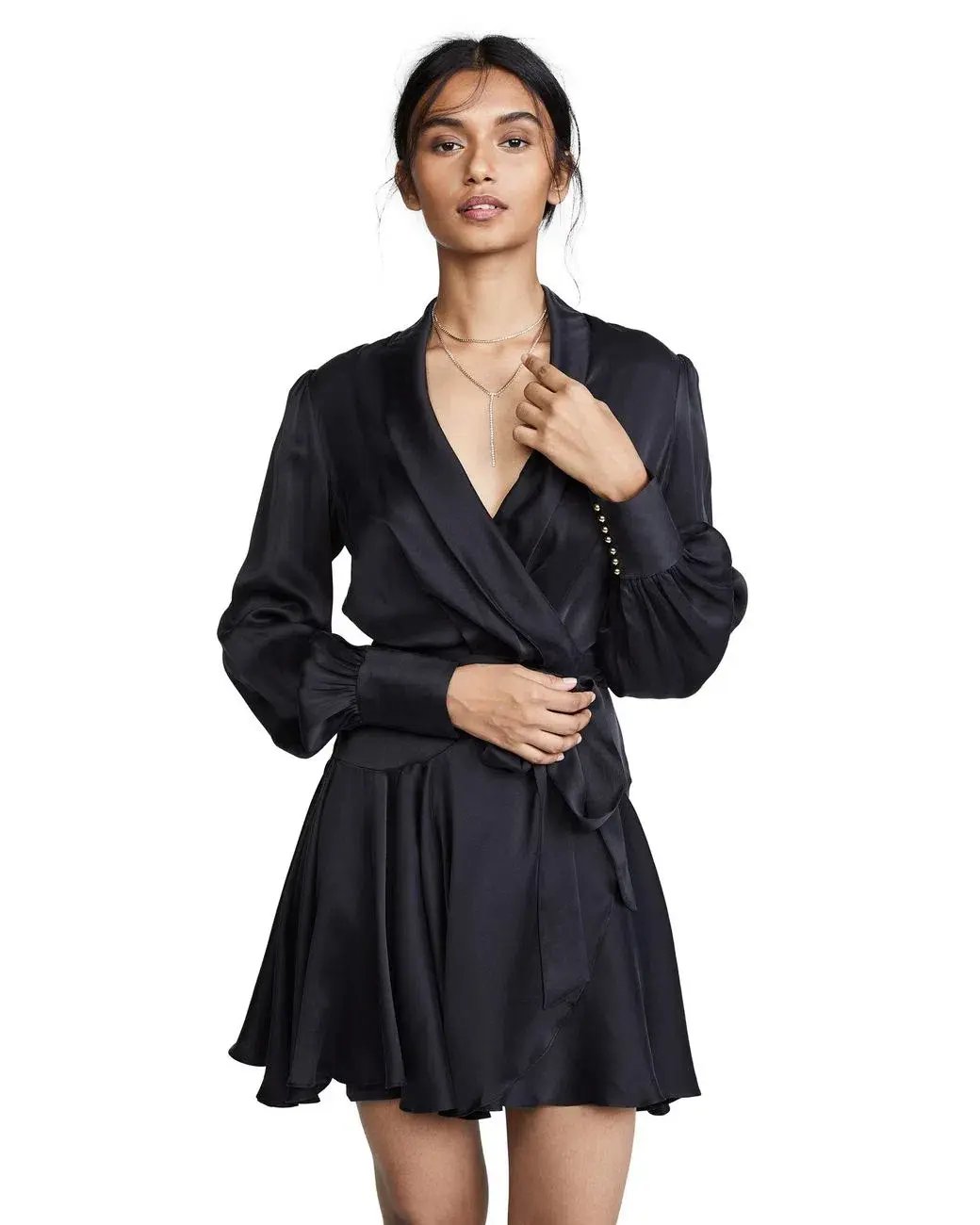 Zimmerman Silk Wrap Dress Black Size 0/Au 8 photo 2