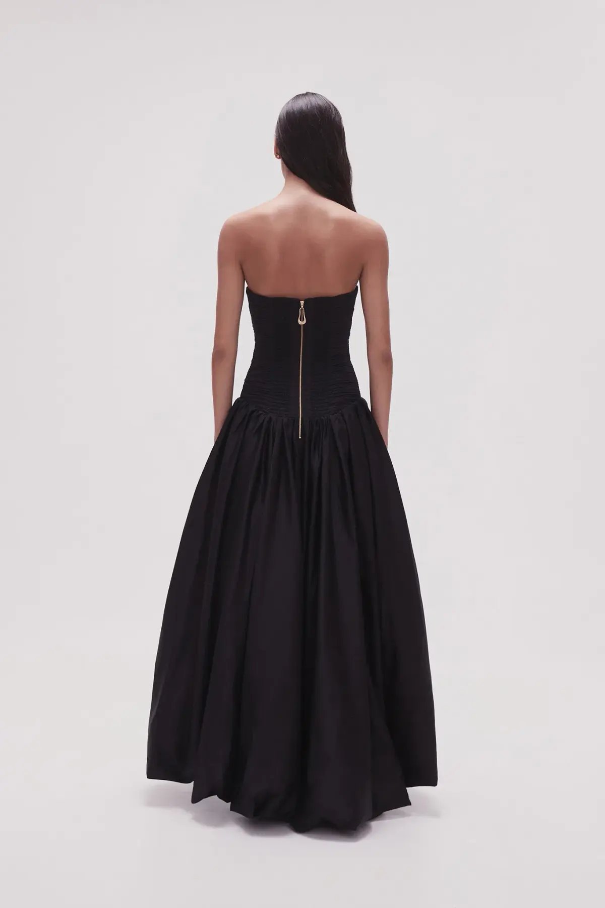AJE Violette Bubble Hem Maxi Dress Black Size 6 photo 3