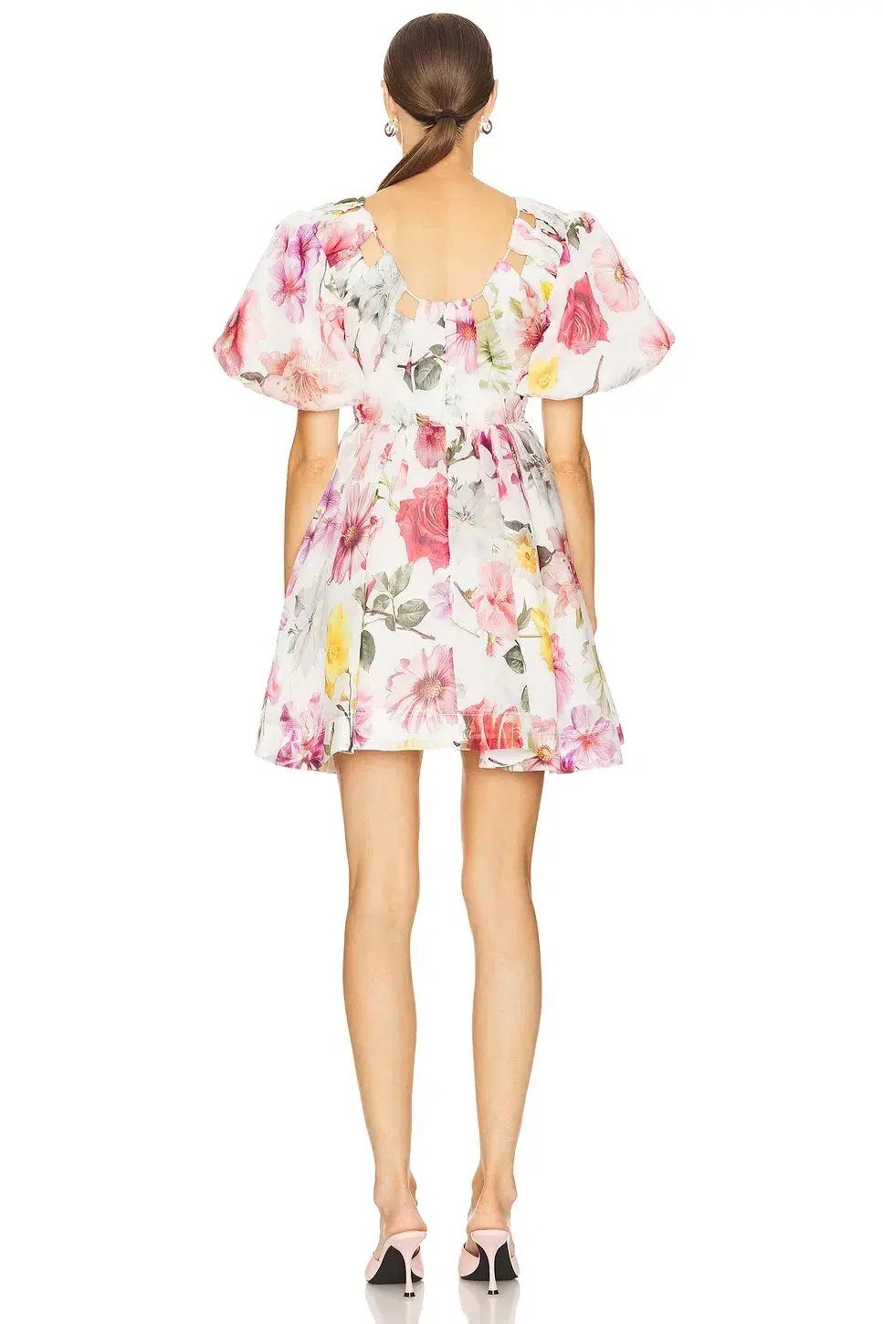 Aje Fleur Mini Dress Collage Floral Size 6 photo 3