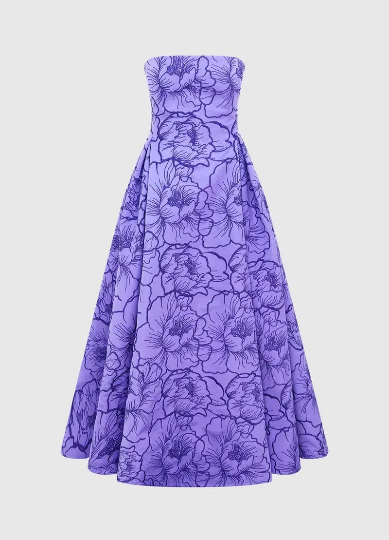 Leo Lin Nora Bustier Maxi Dress in Lavender Size AU 16 photo 3
