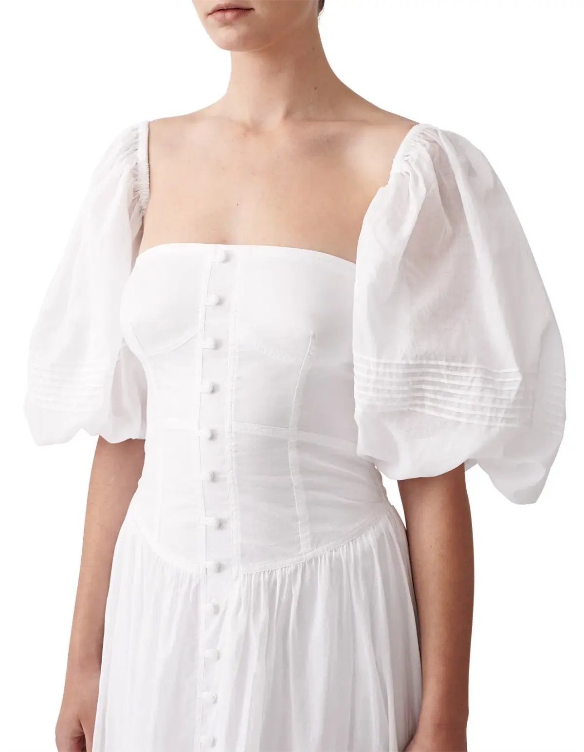 Joslin Anastacia Off Shoulder Strapless Cotton Maxi Dress White Size 8 photo 7