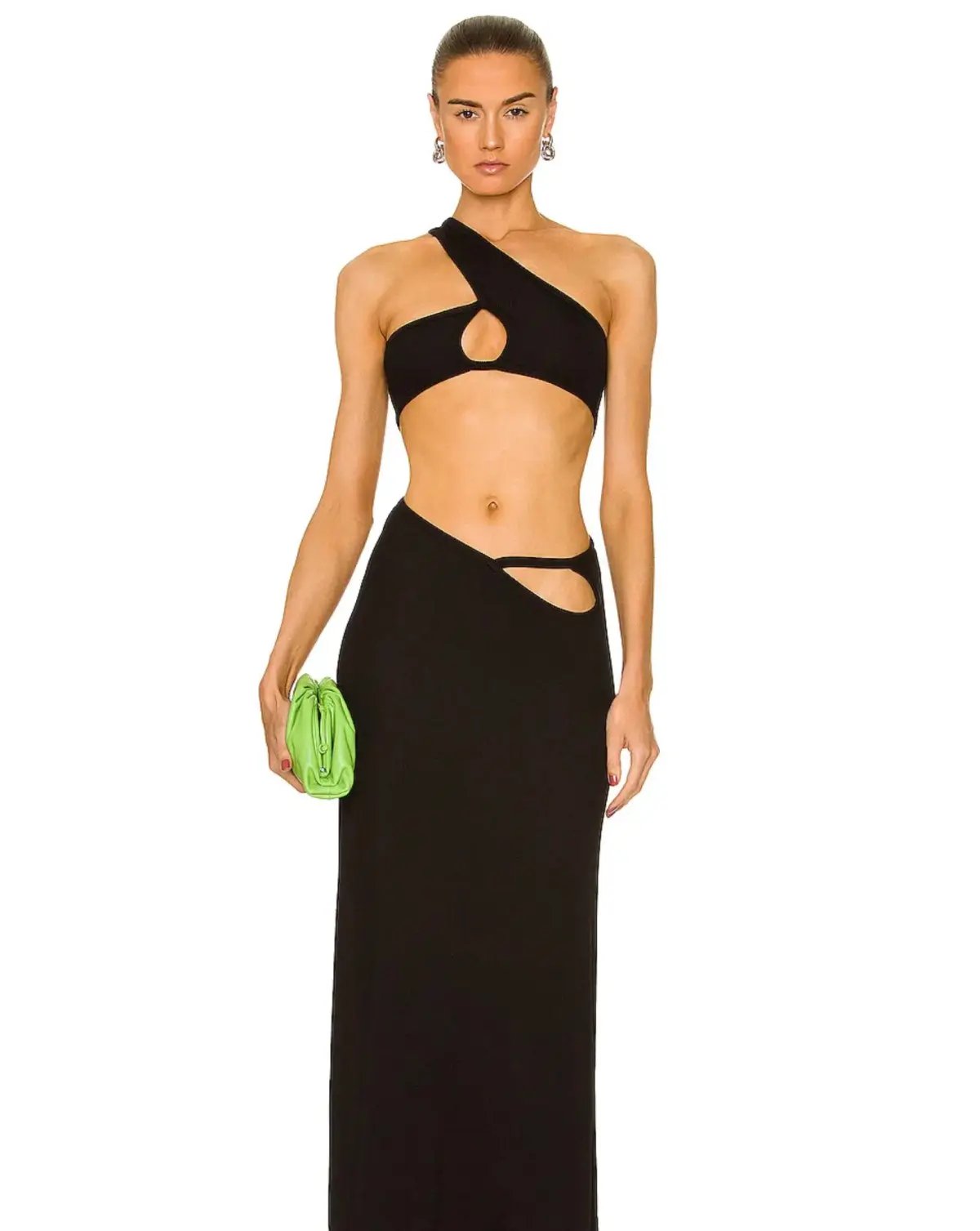 Christopher Esber Looped Torso Rib Maxi Dress Black Size 6 photo 2