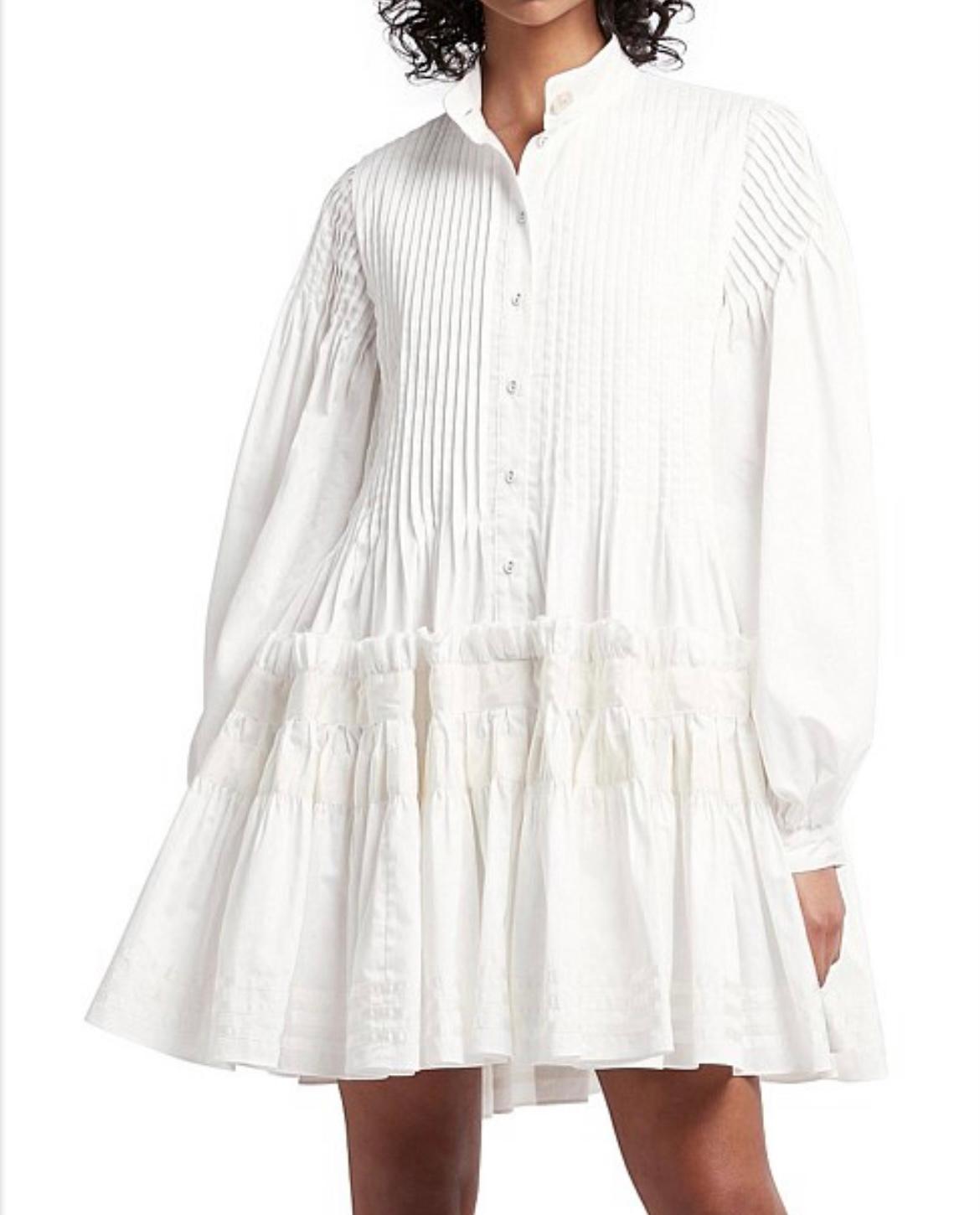 Aje Run Free Smock Dress White Size 8 photo 2
