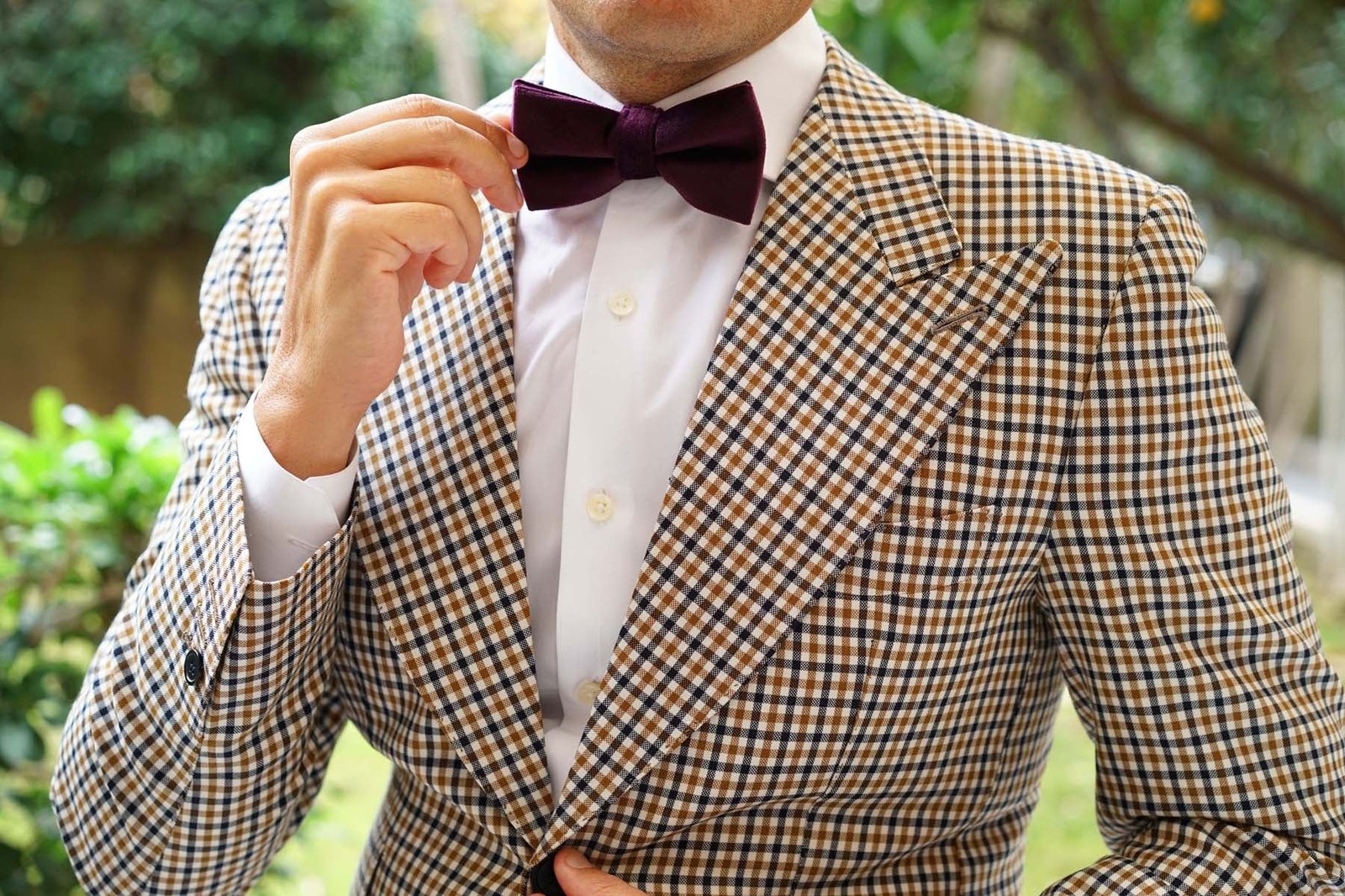 Otaa Plum Purple Velvet Bow Tie photo 2