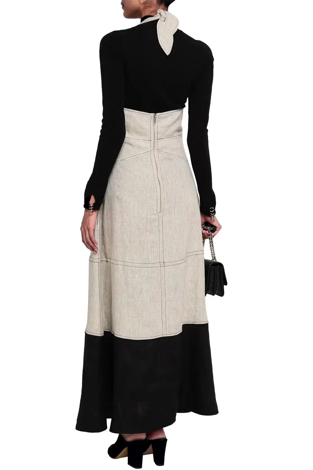 Paper London Linen Maxi Dress Grey Size 12 photo 2