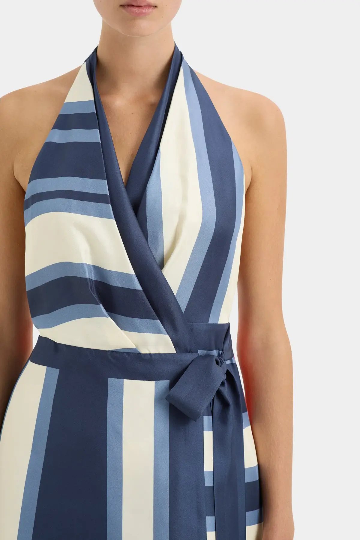 Sir The Label Dazed Wrap Halter Mini Dress Studio Print Size 6 photo 2