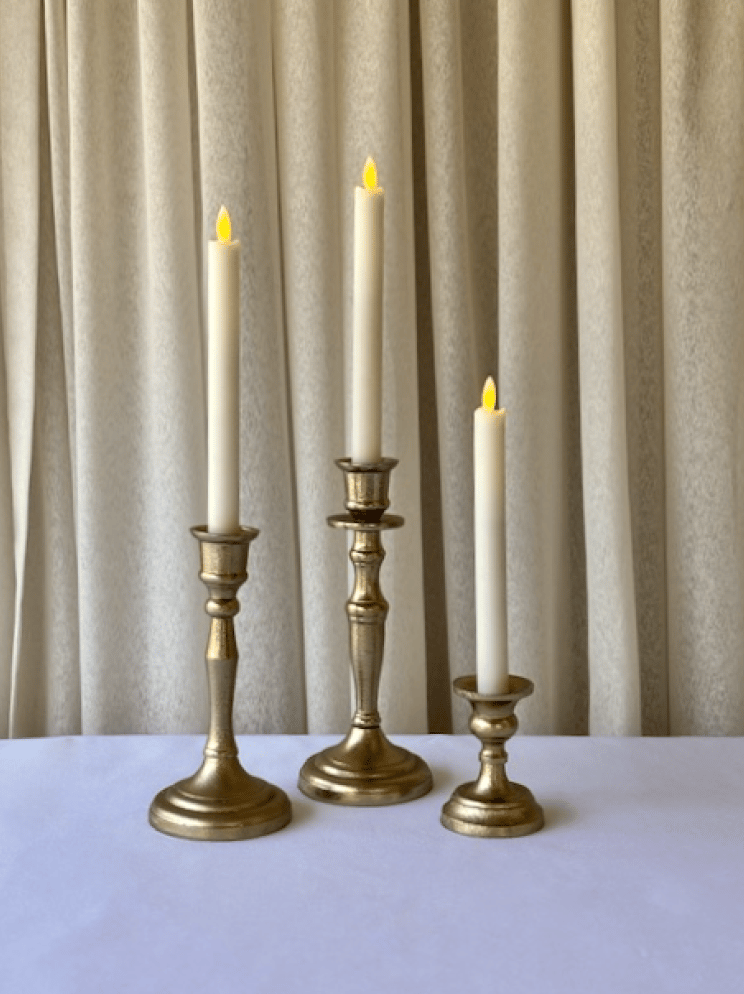 Classic Gold Candlestick Holders Set of 3 photo 9