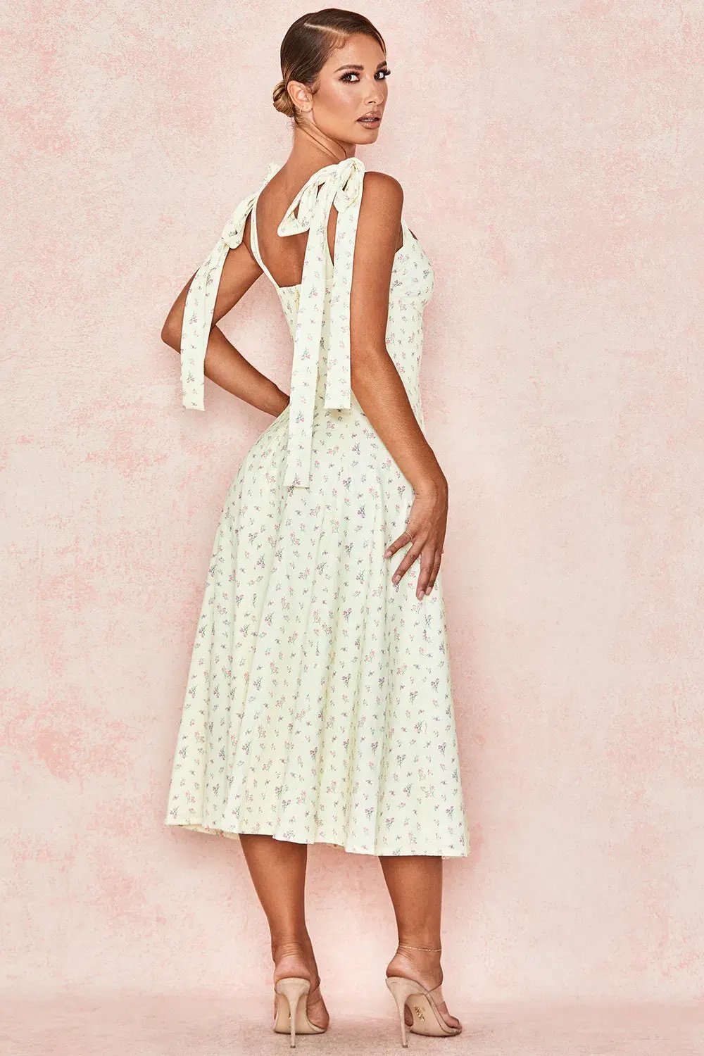 House of CB Alicia Sundress Midi Lemon Floral Print  Size L / AU 14 photo 2