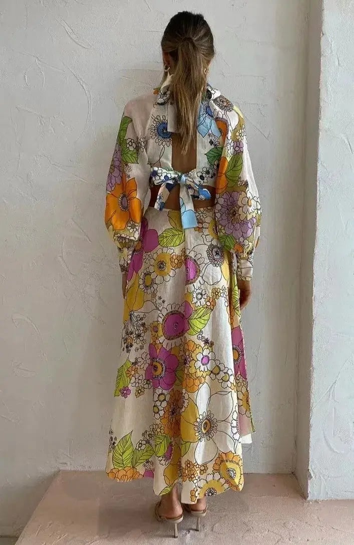 Alemais Farrah Cutout Floral Linen Midi Dress Print Size 10 photo 4