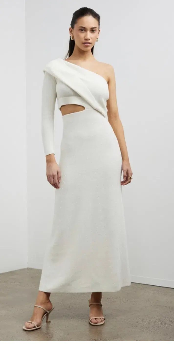 Camilla and Marc Javier Knit Cut-out Midi Dress in White Size S / AU 8 photo 7