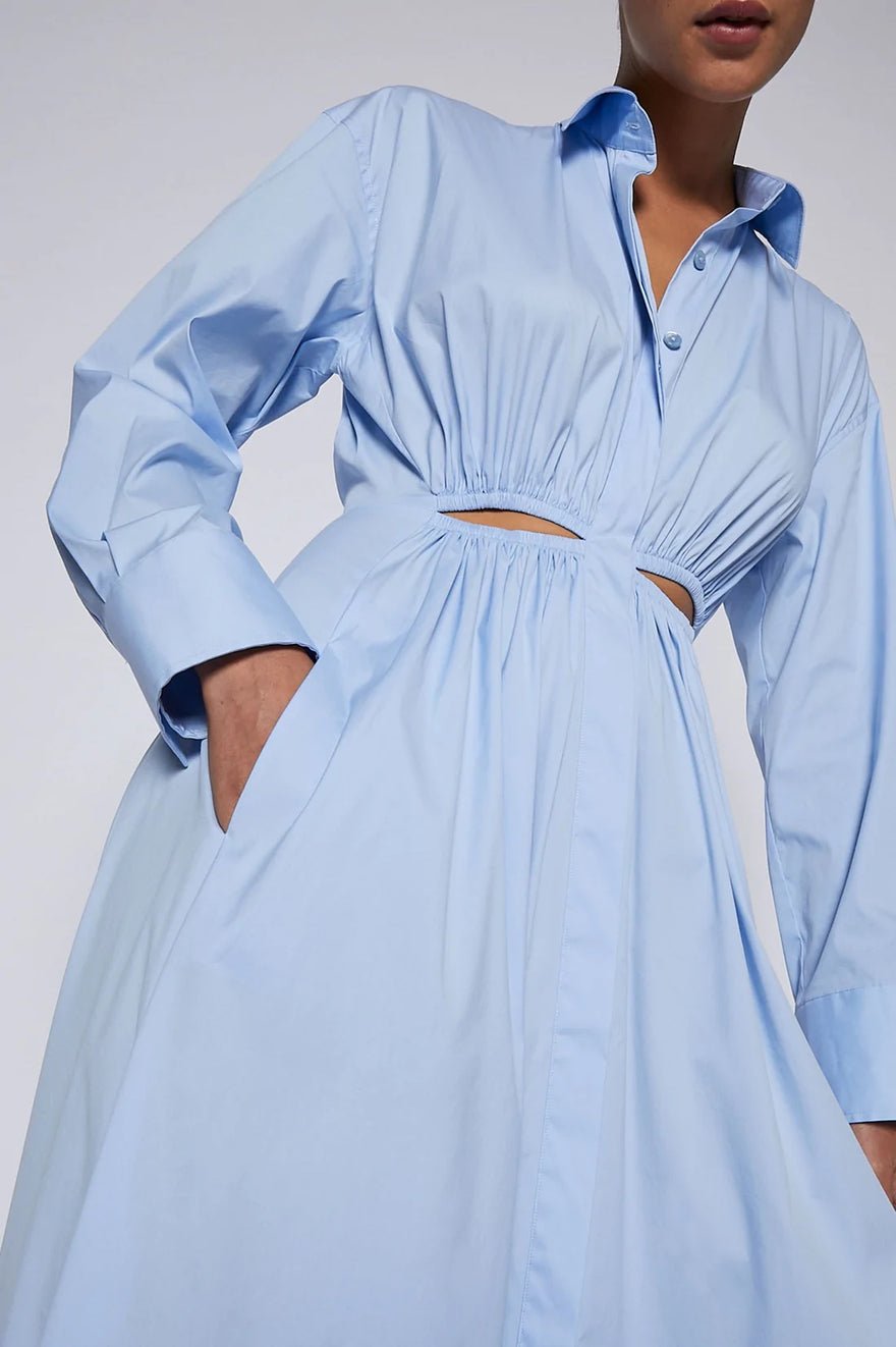 Scanlan Theodore Cotton Gathered Dress - Pale Blue photo 2