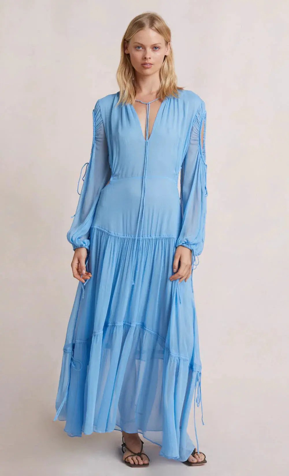 Bec & Bridge Charlotte Long Sleeve Maxi Dress Blue Size 14 photo 3