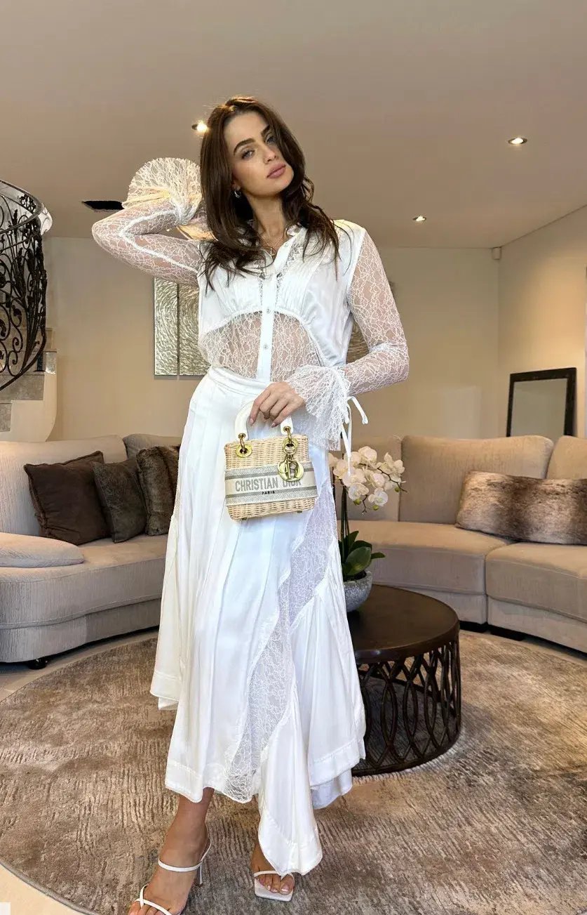 Aje Veil Lace Top & Skirt Set White Size 8 photo 2