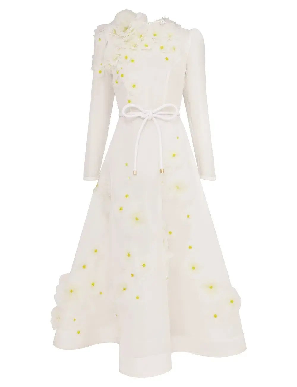 Zimmermann Matchmaker Daisy Midi Dress Ivory Size 2 / AU 12 photo 3