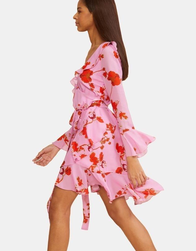 Cynthia Rowley Malibu Ruffle Dress Pink Size XS photo 3