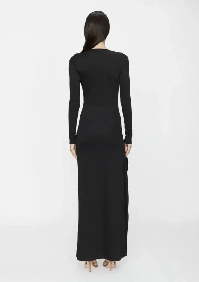 Christopher Esber Mineral Stone Cascade Long Sleeve Dress in Black Size AU8 photo 2