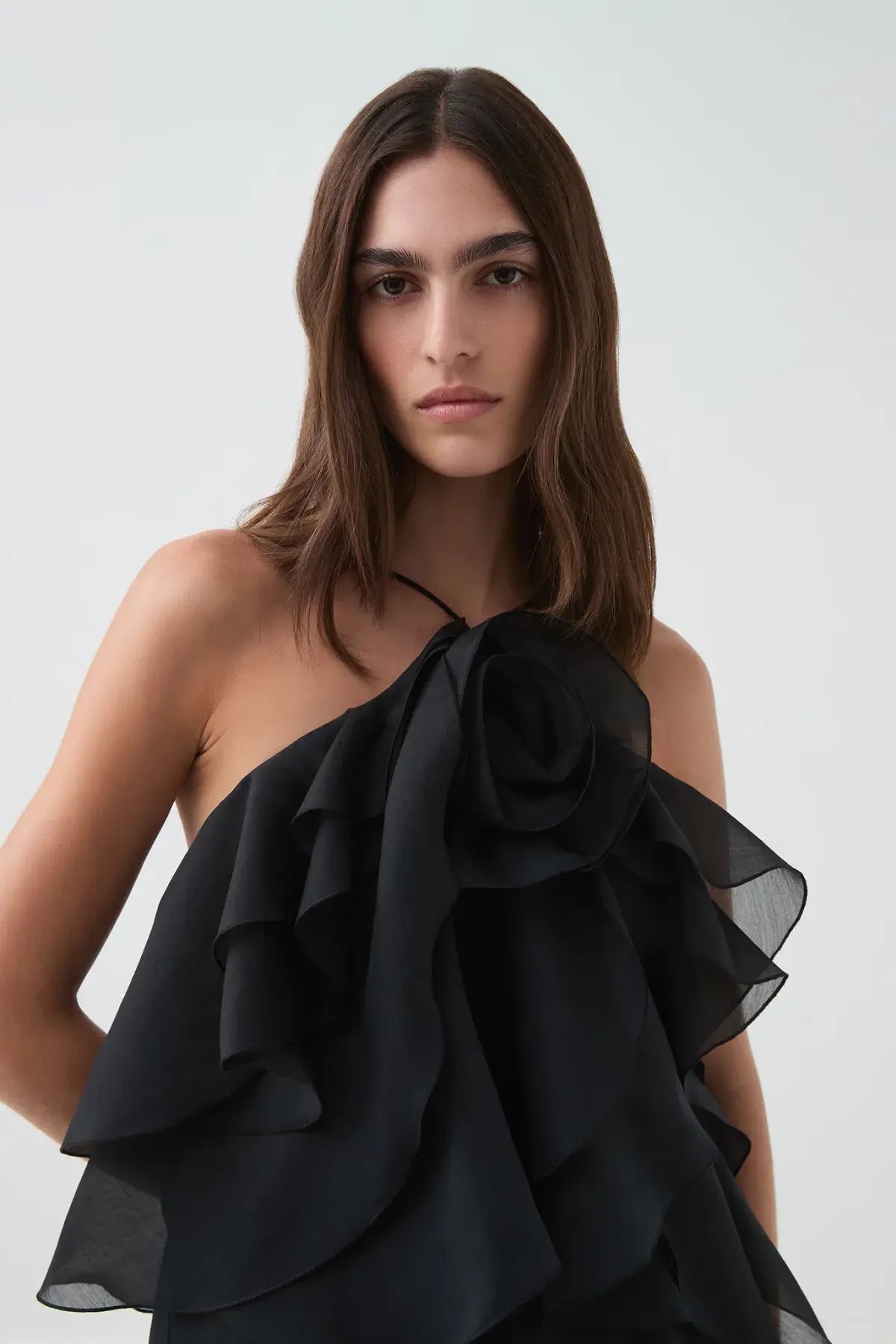 Aje Pandorea Layered Mini Dress Black Size 6 photo 4