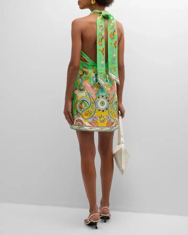 Alemais Pinball Mini Dress Green Multi Size AU 8 photo 5